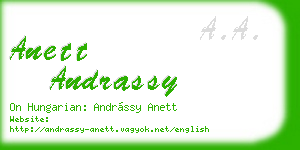 anett andrassy business card